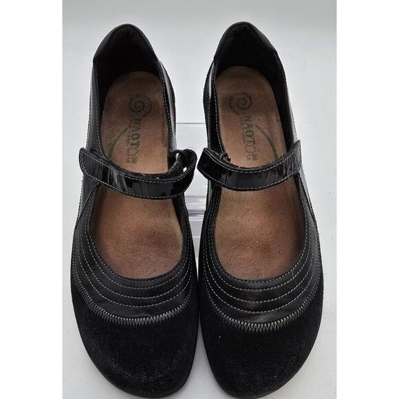 Black Suede Naot Leather Mary Jane Shoes Womens 9 Comfortable Sole Stylish D - Picture 5 of 9